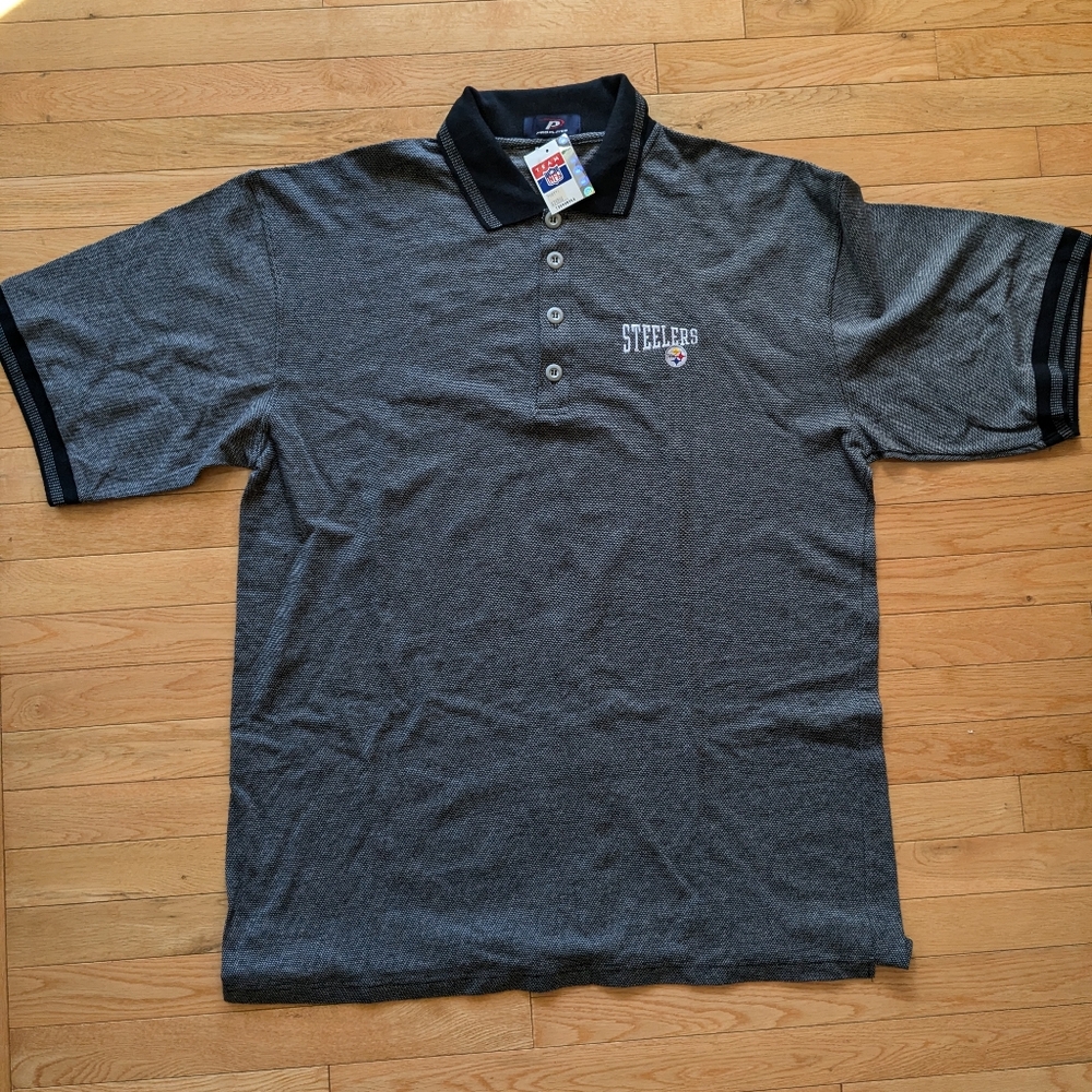 Pro Player Gray and Black Polo Shirt Classic Design